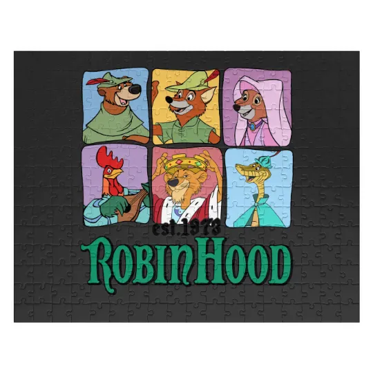 Retro Disney Robin Hood Characters Est. 1973 Jigsaw Puzzles
