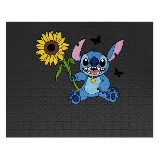 Stitch Sunflower Jigsaw Puzzles, Disney Stitch , Floral Jigsaw Puzzles,  Butterfly Jigsaw Puzzles,  Disney Gift Jigsaw Puzzles