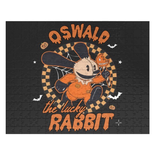 Retro Disney Oswald The Lucky Rabbit Halloween Jigsaw Puzzles, Spooky Season Jigsaw Puzzles