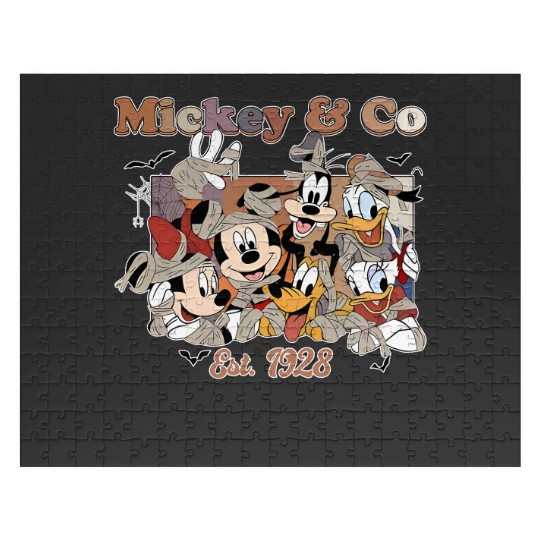 Vintage Mickey & Co 1928 Halloween Jigsaw Puzzles, Disney Halloween Jigsaw Puzzles