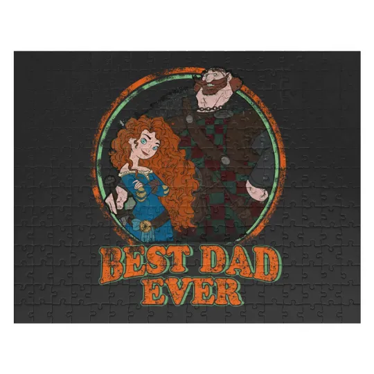 Vintage Disney Best Dad Ever King Fergus And Merida Jigsaw Puzzles, Disneyland Father'S Day Jigsaw Puzzles