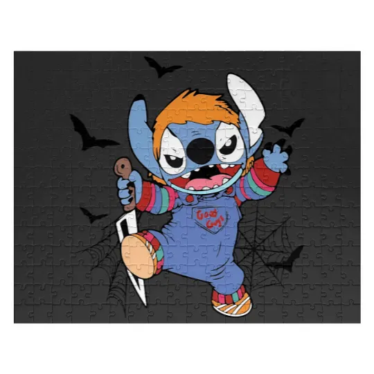 Disney Halloween Chucky Stitch Jigsaw Puzzles, Disney Stitch Horror Movie Jigsaw Puzzles, Chucky Jigsaw Puzzles