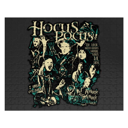 Retro Hocus Pocus  Jigsaw Puzzles, Sanderson Sisters Disney Witches Jigsaw Puzzles, Vintage Spooky Vibes Jigsaw Puzzles