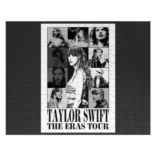 eras tour black and white Jigsaw Puzzles