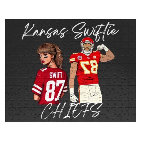 Discover Kansas Taylor version Kelce Jigsaw Puzzles, Travis and Taylor, Travis Kelce  Game Day Sweater