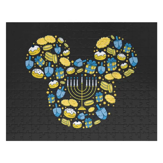 Disney Mickey Mouse Icon Hanukkah Chanukah Dreidel Menorah Jigsaw Puzzles