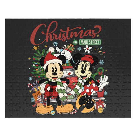 Vintage Disney Christmas On Main Street Jigsaw Puzzles