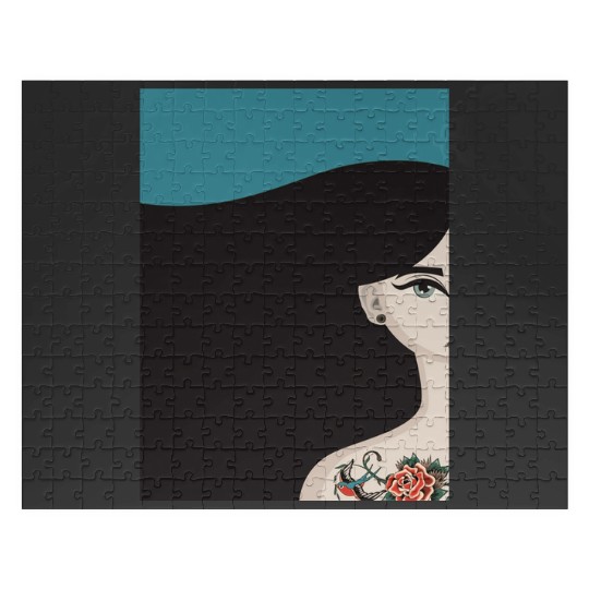 Girl with the Rose Tattoos  : Disney princess tattoo Shirt,  Princess tattoo vintage t shirt, Disney princess tattoo Gift Fan S-5XL Jigsaw Puzzles