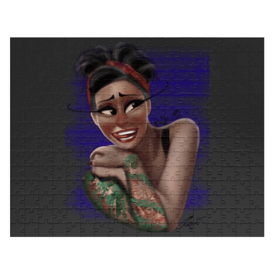 Bella Rose rockabilly  : Disney princess tattoo Shirt,  Princess tattoo vintage t shirt, Disney princess tattoo Gift Fan S-5XL Jigsaw Puzzles