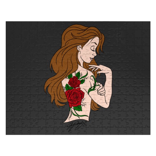 The Rose  : Disney princess tattoo Shirt,  Princess tattoo vintage t shirt, Disney princess tattoo Gift Fan S-5XL Jigsaw Puzzles