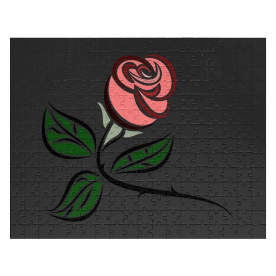 Stylized Rose Flower  : Disney princess tattoo Shirt,  Princess tattoo vintage t shirt, Disney princess tattoo Gift Fan S-5XL Jigsaw Puzzles