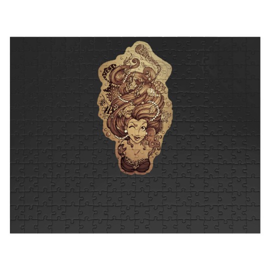 Sea Life  : Disney princess tattoo Shirt,  Princess tattoo vintage t shirt, Disney princess tattoo Gift Fan S-5XL Jigsaw Puzzles