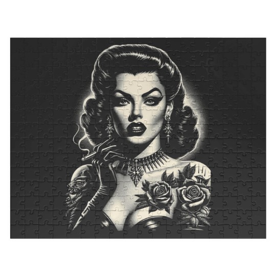 Sexy Gothic Girl  : Disney princess tattoo Shirt,  Princess tattoo vintage t shirt, Disney princess tattoo Gift Fan S-5XL Jigsaw Puzzles