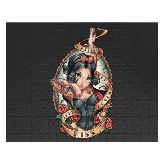 SNOW WHITE  2: Disney princess tattoo Shirt,  Princess tattoo vintage t shirt, Disney princess tattoo Gift Fan S-5XL Jigsaw Puzzles