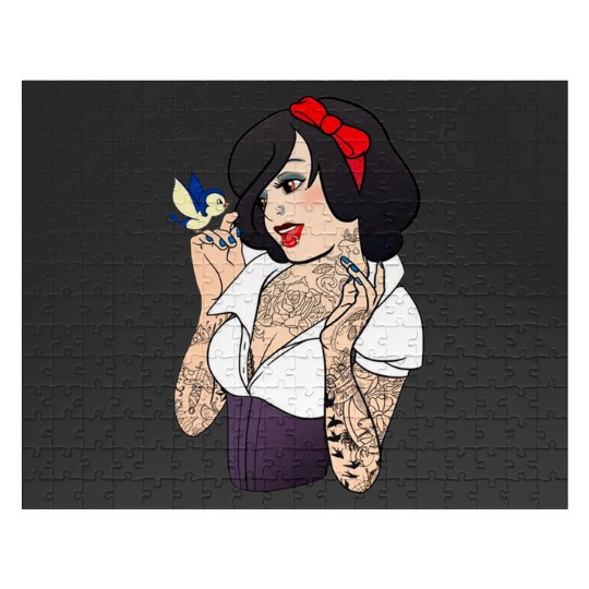 Snow White Punk  : Disney princess tattoo Shirt,  Princess tattoo vintage t shirt, Disney princess tattoo Gift Fan S-5XL Jigsaw Puzzles