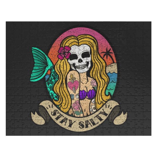 Stay Salty  : Disney princess tattoo Shirt,  Princess tattoo vintage t shirt, Disney princess tattoo Gift Fan S-5XL Jigsaw Puzzles
