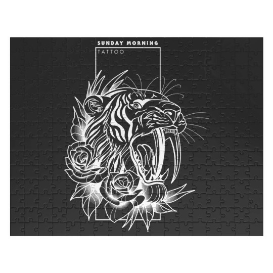 Sunday Morning Tattoo Saber Tooth Tiger  : Disney princess tattoo Shirt,  Princess tattoo vintage t shirt, Disney princess tattoo Gift Fan S-5XL Jigsaw Puzzles