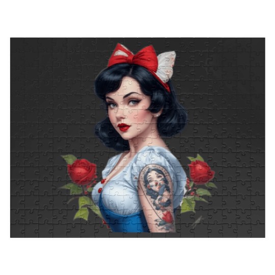 Snow white t-shirt  : Disney princess tattoo Shirt,  Princess tattoo vintage t shirt, Disney princess tattoo Gift Fan S-5XL Jigsaw Puzzles
