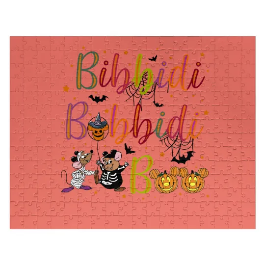 Retro Bibbidi Bobbidi Boo Halloween Jigsaw Puzzles, Jaq And Gus Jigsaw Puzzles,Halloween Pumpkin Jigsaw Puzzles, Disney Cinde Jigsaw Puzzles