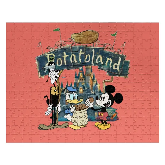 Mickey Mouse Donald Goofy Disney Castle Welcome To Potatoland Jigsaw Puzzles
