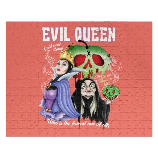 Vintage Retro Disney Villains The Evil Queen Jigsaw Puzzles, Disney Princess Jigsaw Puzzles