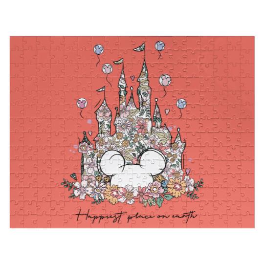 Happiest Place on Earth Jigsaw Puzzles, Disney Castle Floral Jigsaw Puzzles