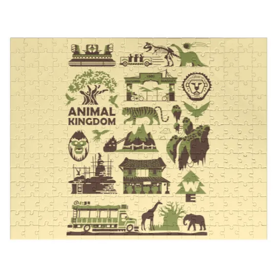 Animal Kingdom Retro Jigsaw Puzzles, Disney Animal Jigsaw Puzzles, Disney Wild Jigsaw Puzzles, Vintage Safari Mode Jigsaw Puzzles