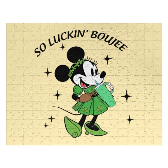 Minnie So Luckin Boujee Jigsaw Puzzles, Lucky Minnie, Disney St Patricks Day
