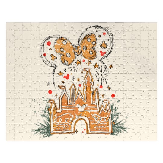 Disney Castle Gingerbread Minnie Mouse Christmas Jigsaw Puzzles, Mickeys Very Merry Christmas Jigsaw Puzzles