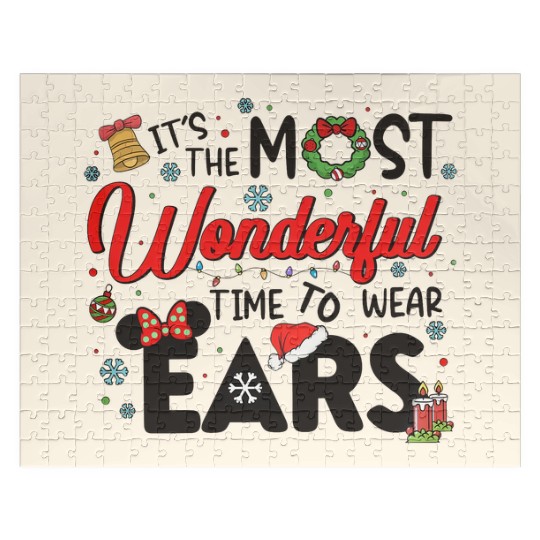 It's The Most Wonderful Time To Wear Ears Jigsaw Puzzles, Minnie Christmas Jigsaw Puzzles, Disney Christmas Jigsaw Puzzles, Mickey Holiday Jigsaw Puzzles