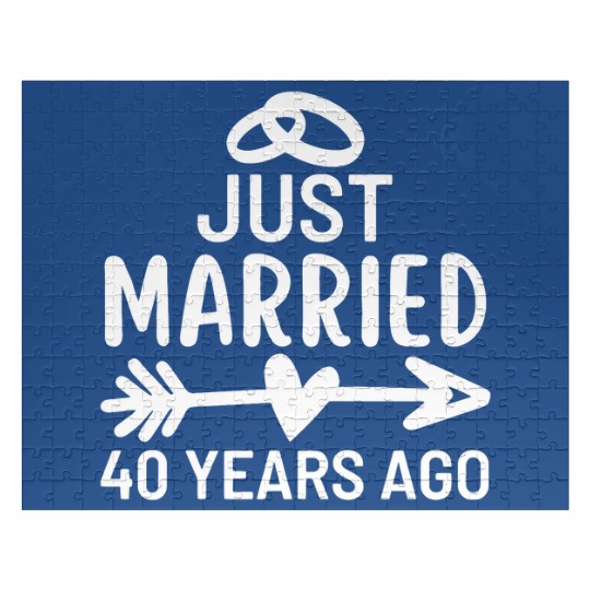 Just Married 40 Years Ago Wedding Anniversary Jigsaw Puzzles