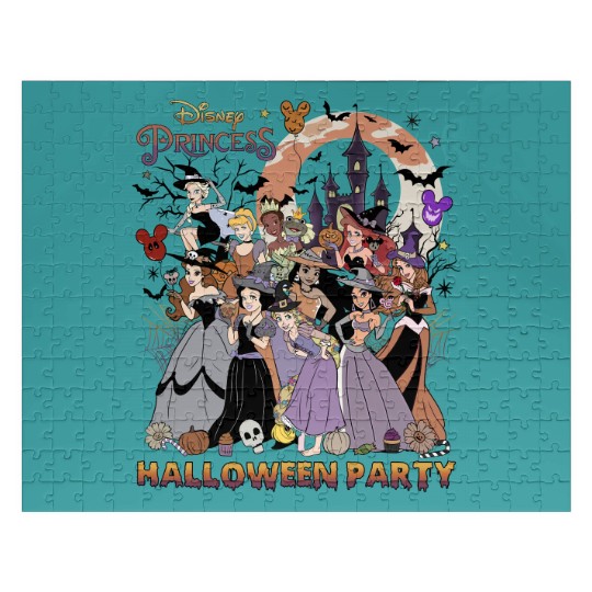 Retro Disney Princess Halloween Party Jigsaw Puzzles, Princess Birthday Girl Jigsaw Puzzles