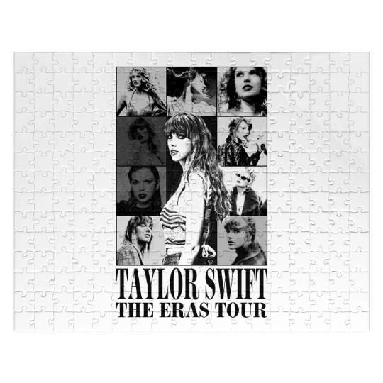 eras tour black and white Jigsaw Puzzles
