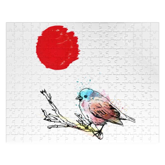 Murakami Birds Red Moon Japenese Jigsaw Puzzles