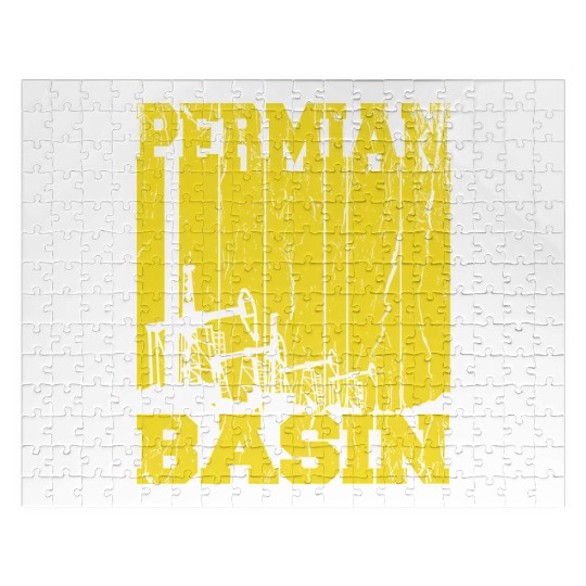 Permian Basin Oilfield Rigger Driller Distressed Jigsaw Puzzles