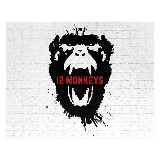 12 Monkeys Scream Stencil Tv Series 2015 Jigsaw Puzzles