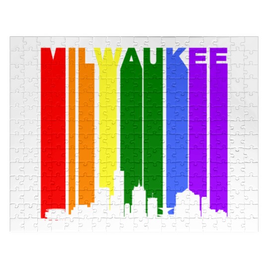 Milwaukee Wisconsin Rainbow LGBT Gay Pride Jigsaw Puzzles