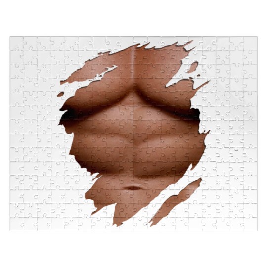 Ripped Jigsaw Puzzles Chest Six Pack Abs Muscles