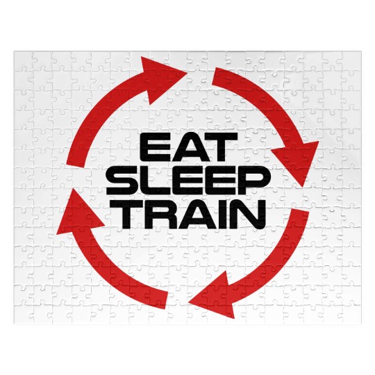 eat sleep train repeat Jigsaw Puzzles