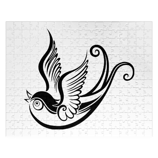 Tattoo swallow, spring time. Jigsaw Puzzles