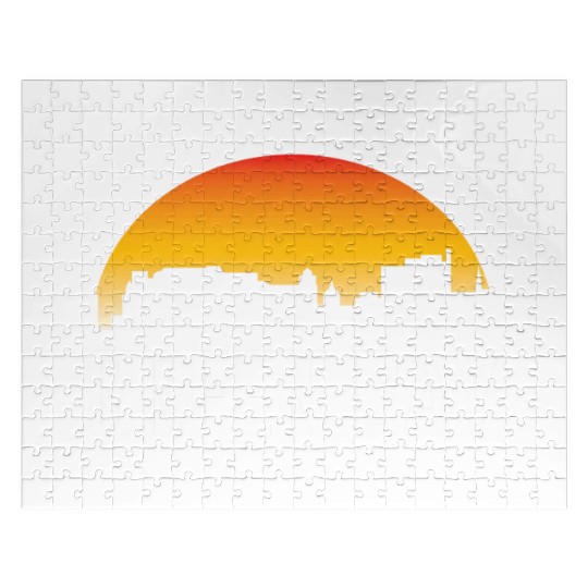 Green Bay Wisconsin Sunset Skyline Jigsaw Puzzles