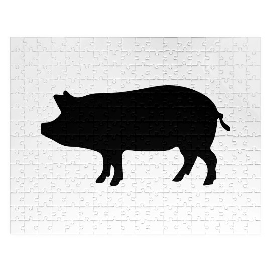 Little Pig Pork Peggy Icon Black 1c Jigsaw Puzzles