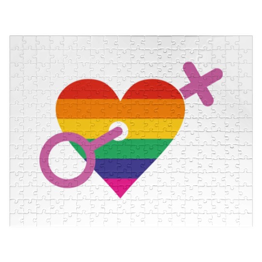 Rainbow heart female Jigsaw Puzzles