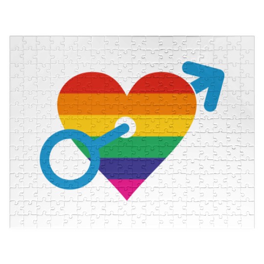 Rainbow heart male Jigsaw Puzzles
