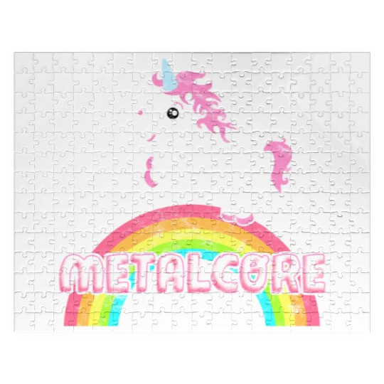 Cute Ironic Metalcore Music Festival Unicorn Jigsaw Puzzles