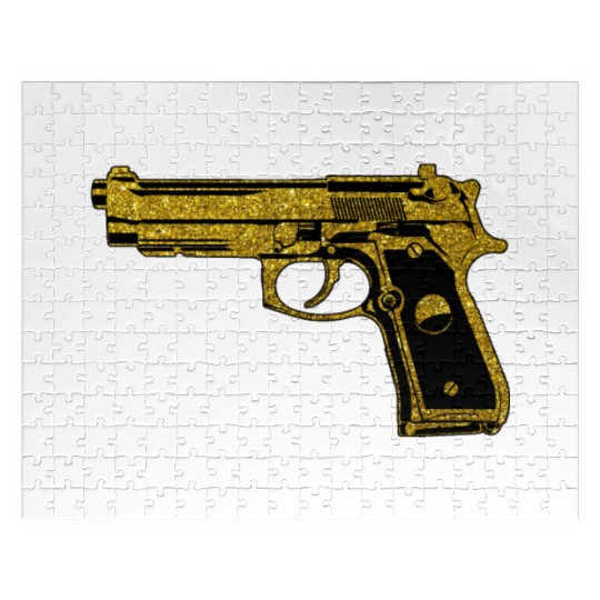 Golden Gun - Pistol Weapon Fire Ammo Jigsaw Puzzles