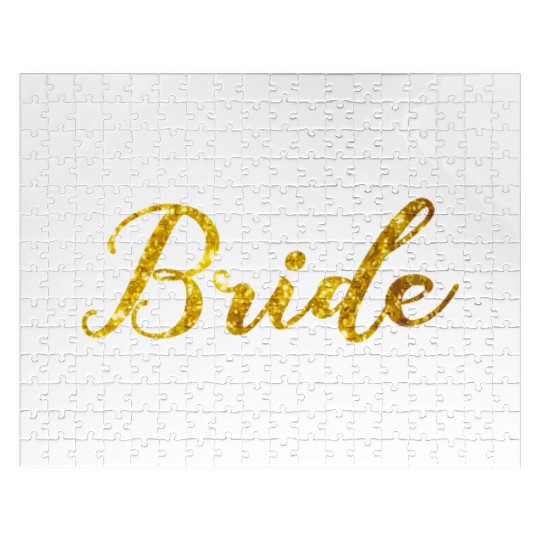 Perfect Brides Crew Bachelorette Party with golden Jigsaw Puzzles