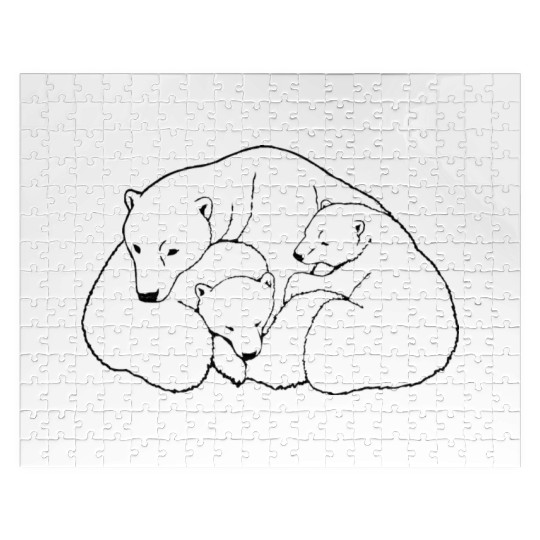 Polar Bear w. Cubs Twins Jigsaw Puzzles