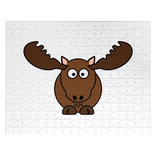 Elk Deer Moose Head Hunter Comic Gift Present Jigsaw Puzzles