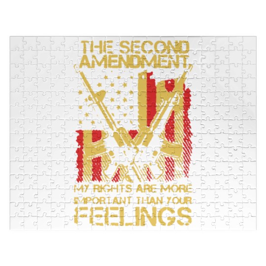 Gun My Rights Are More Important Jigsaw Puzzles